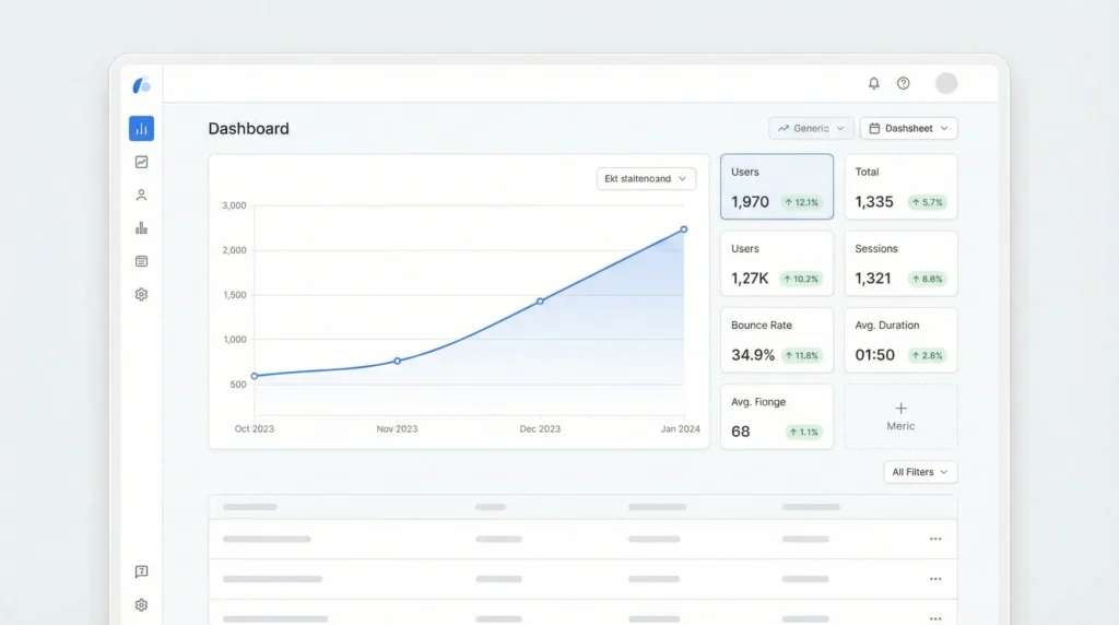 SEO dashboard showing traffic growth for Dubai business client