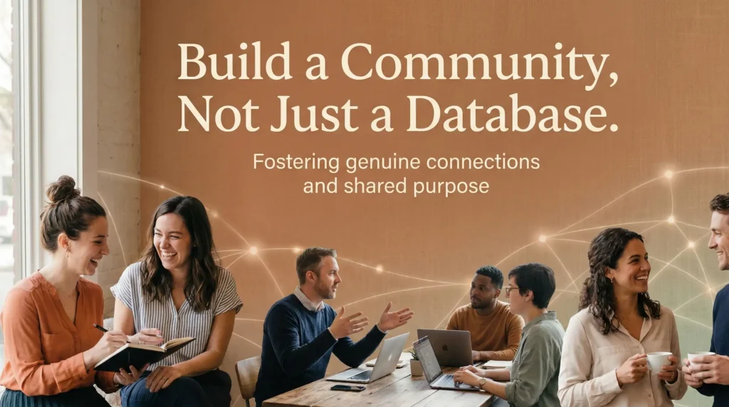 A diverse group of people connecting to build a strong brand community in Dubai